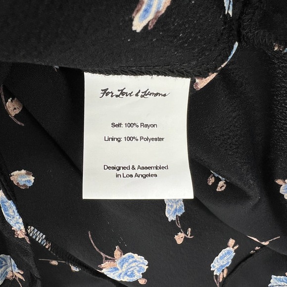 FOR LOVE AND LEMONS Dress Womens Medium Black Strapless Tie Front Floral Print - Picture 10 of 16